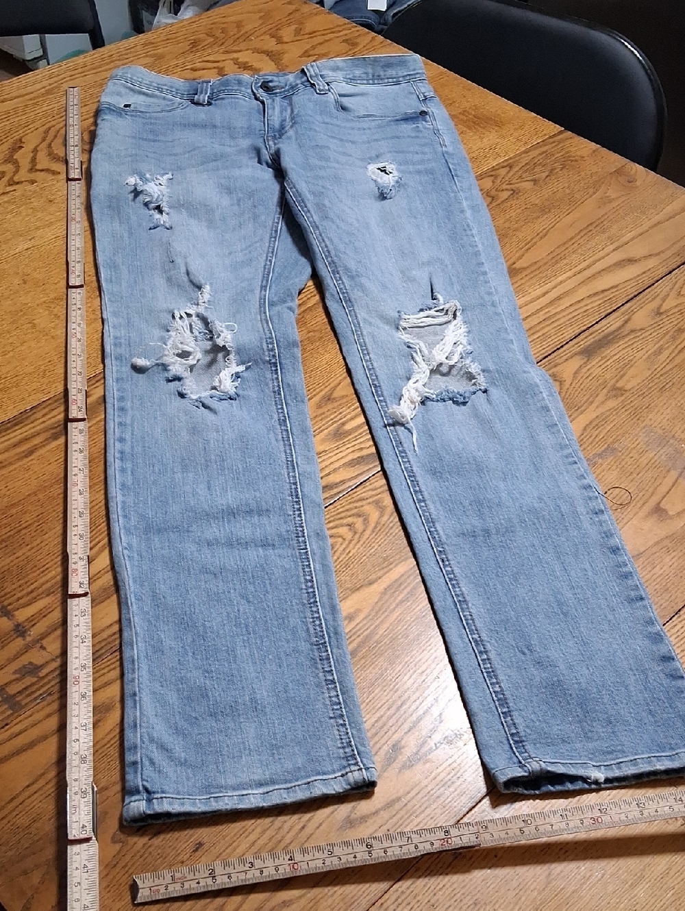 EMPYRE Jeans Women 30 BLUE SKINNY Denim Pants SKELETOR Preowned Distressed
